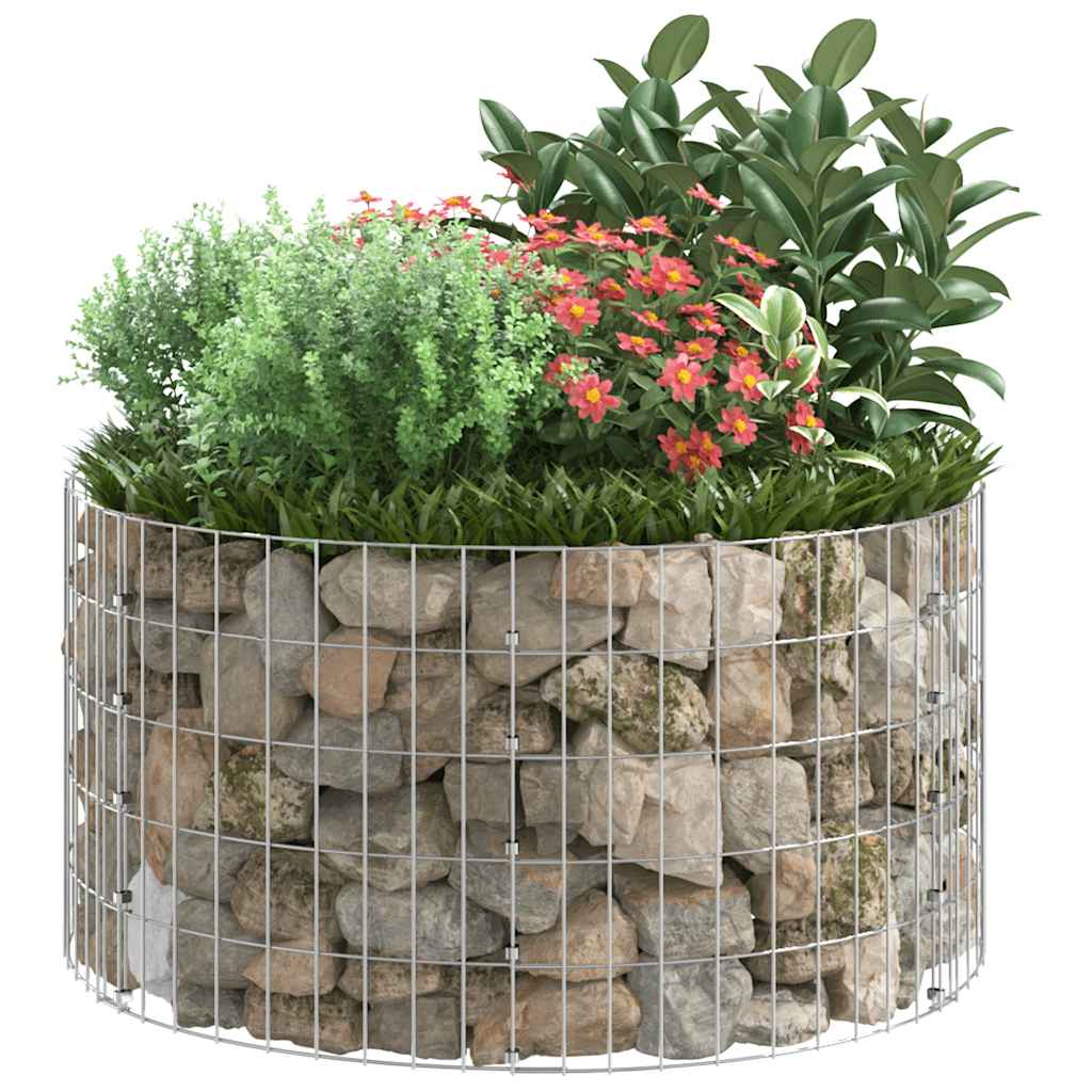 vidaXL Colonne de gabion Ronde en Acier galvanisé Ø100x50 cm