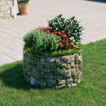 vidaXL Colonne de gabion Ronde en Acier galvanisé Ø100x50 cm