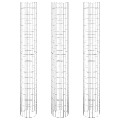 vidaXL Gabionen-Hochbeete 3 Stk. Rund Verzinkter Stahl Ø30x200 cm