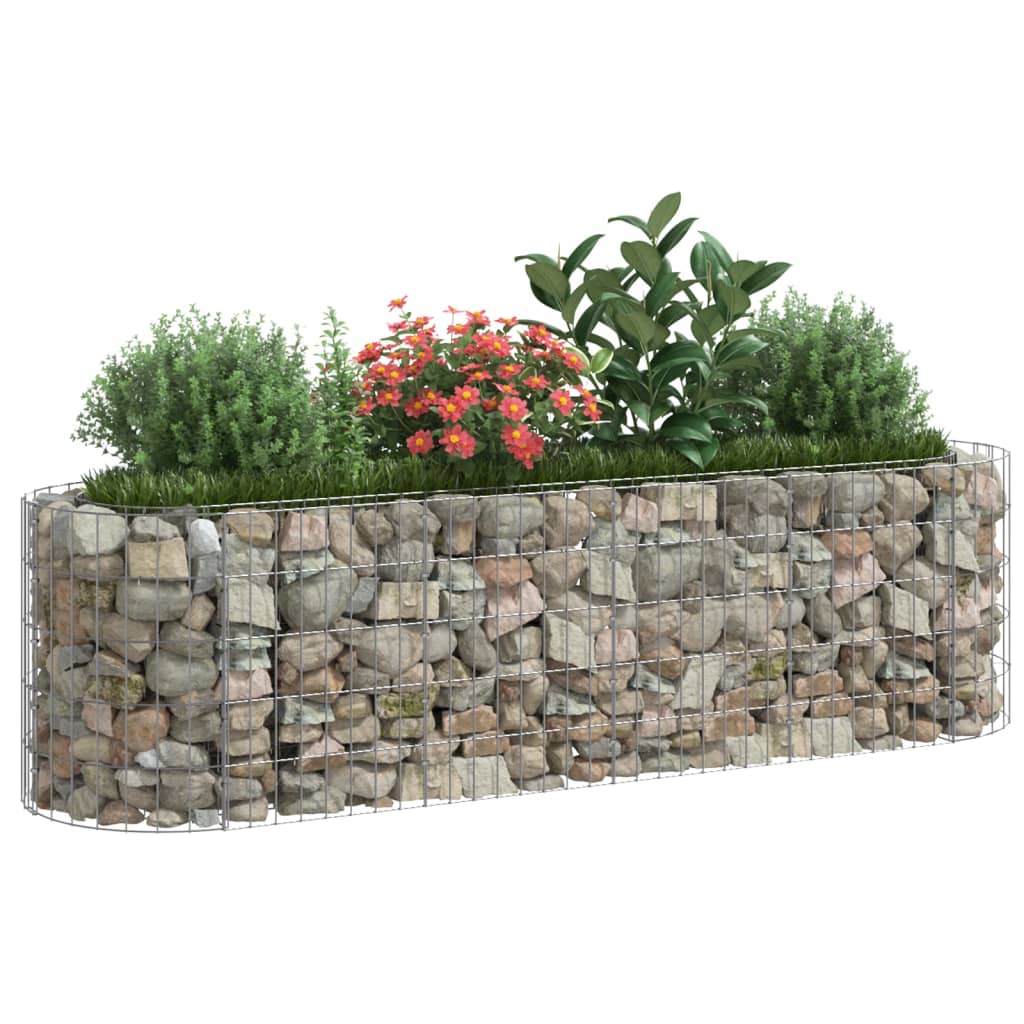vidaXL Carré potager gabion en fer galvanisé 190x50x50 cm
