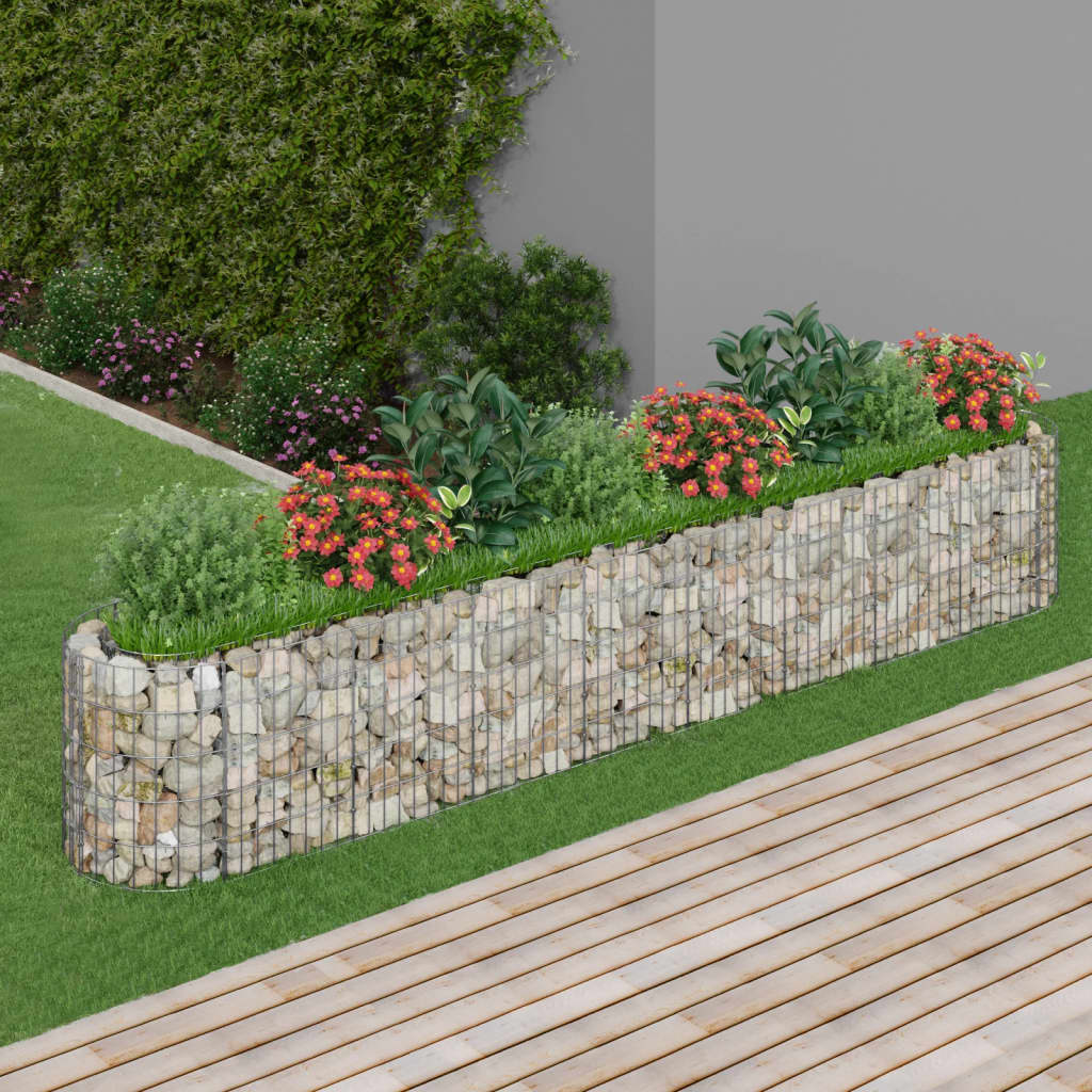 vidaXL Jardinera de gaviones de hierro galvanizado 330x50x50 cm