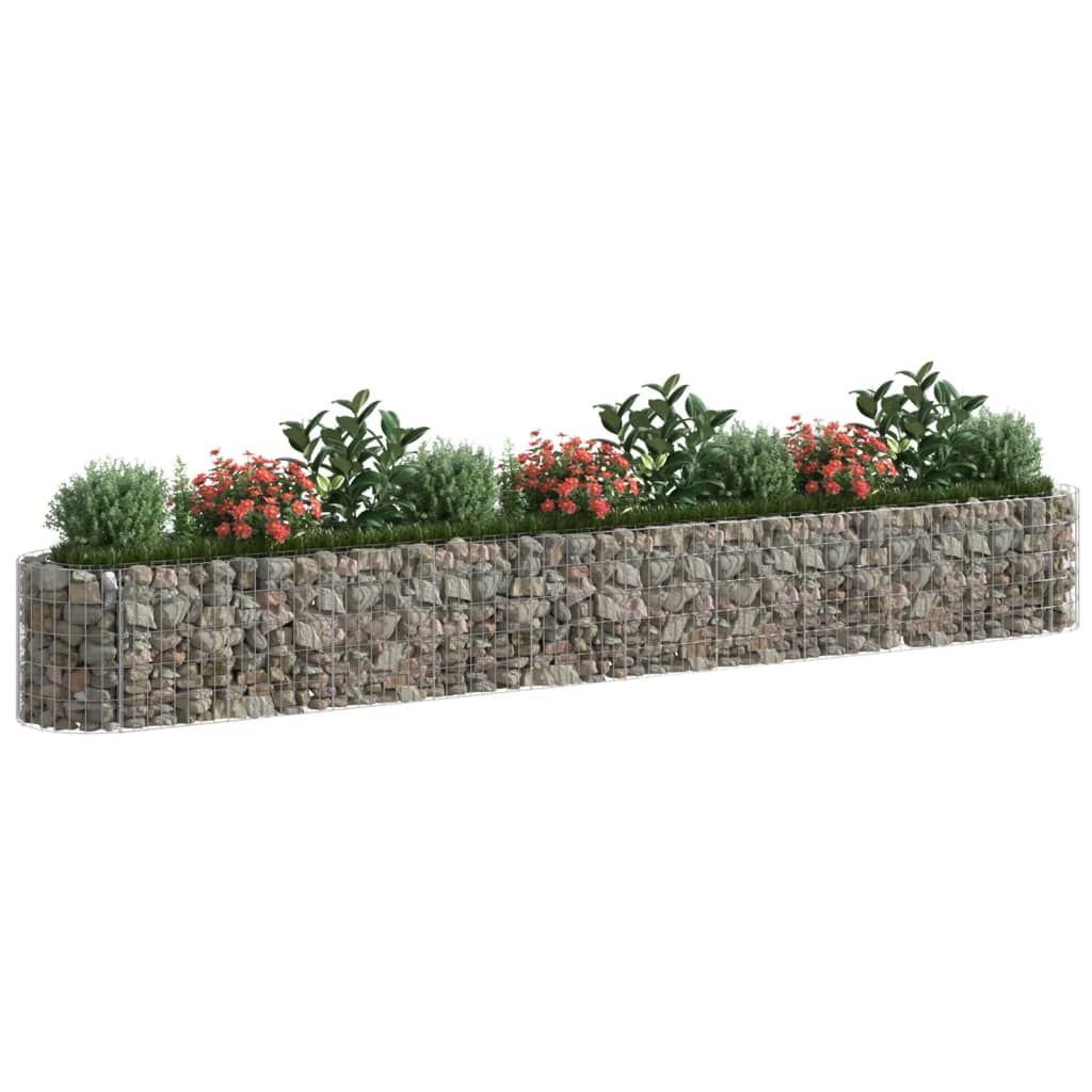 vidaXL Carré potager en gabion en fer galvanisé 400x50x50 cm
