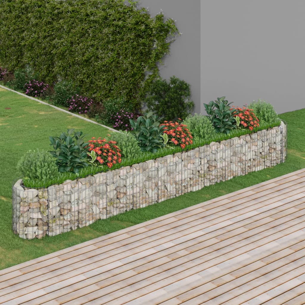 vidaXL Carré potager en gabion en fer galvanisé 400x50x50 cm