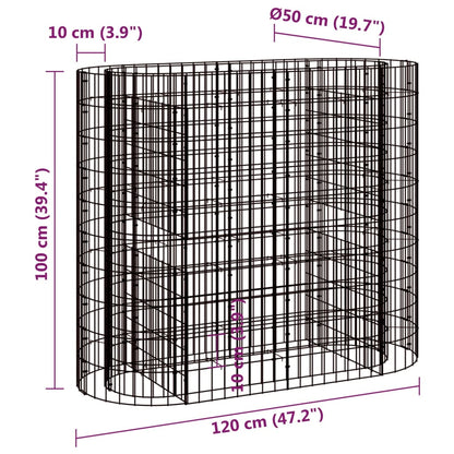 vidaXL Gabionen-Hochbeet Verzinktes Eisen 120x50x100 cm