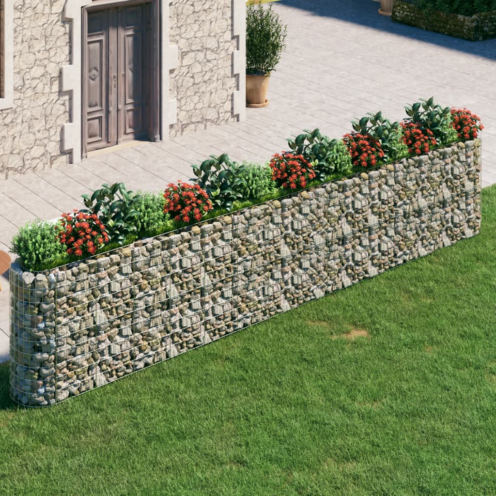 vidaXL Carré potager en gabions en fer galvanisé 540x50x100 cm