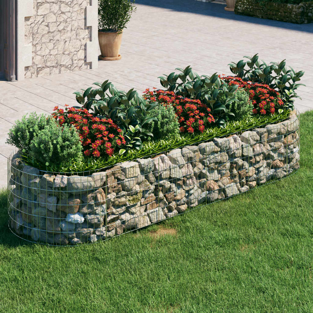 vidaXL Carré potager en gabion en fer galvanisé 300x100x50 cm