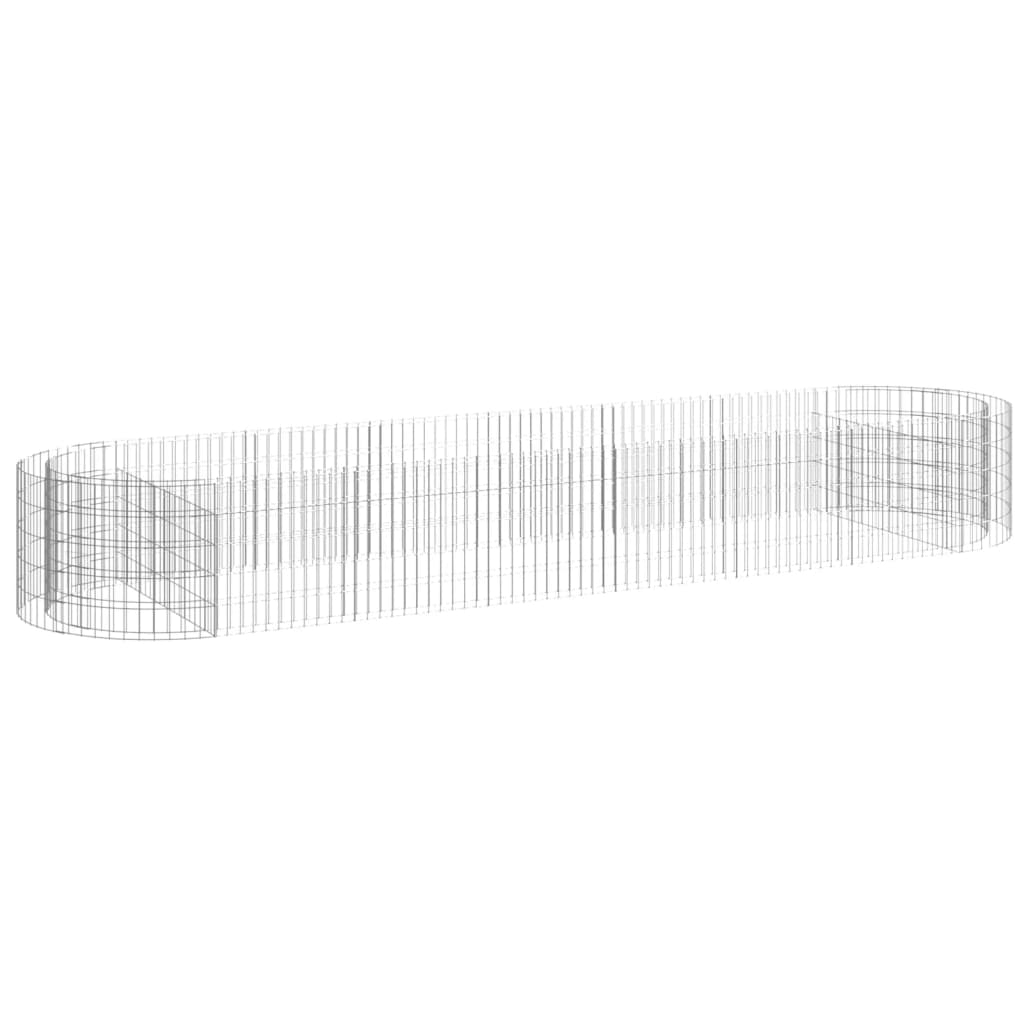 vidaXL Carré potager en gabions en fer galvanisé 400x100x50 cm