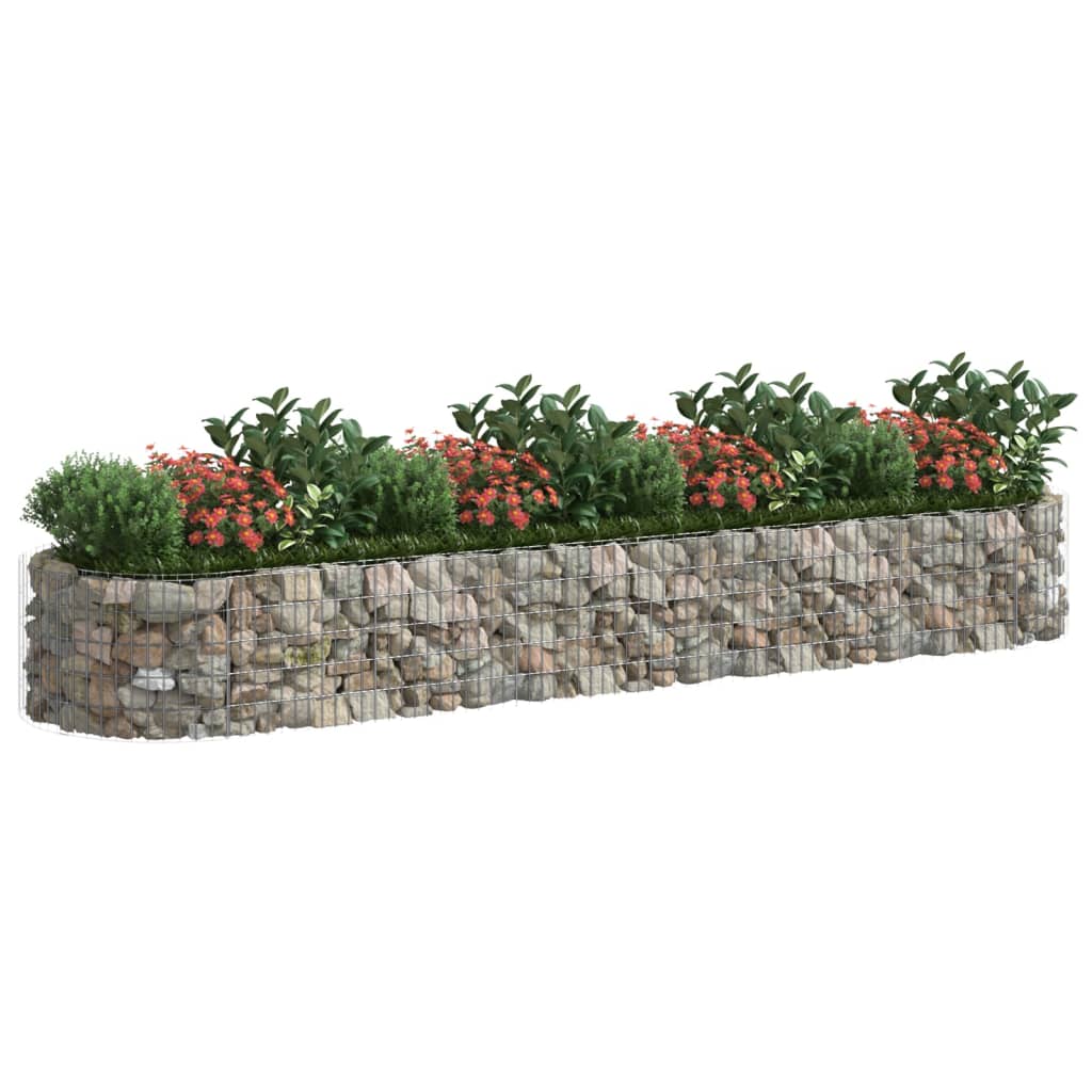 vidaXL Carré potager en gabions en fer galvanisé 400x100x50 cm