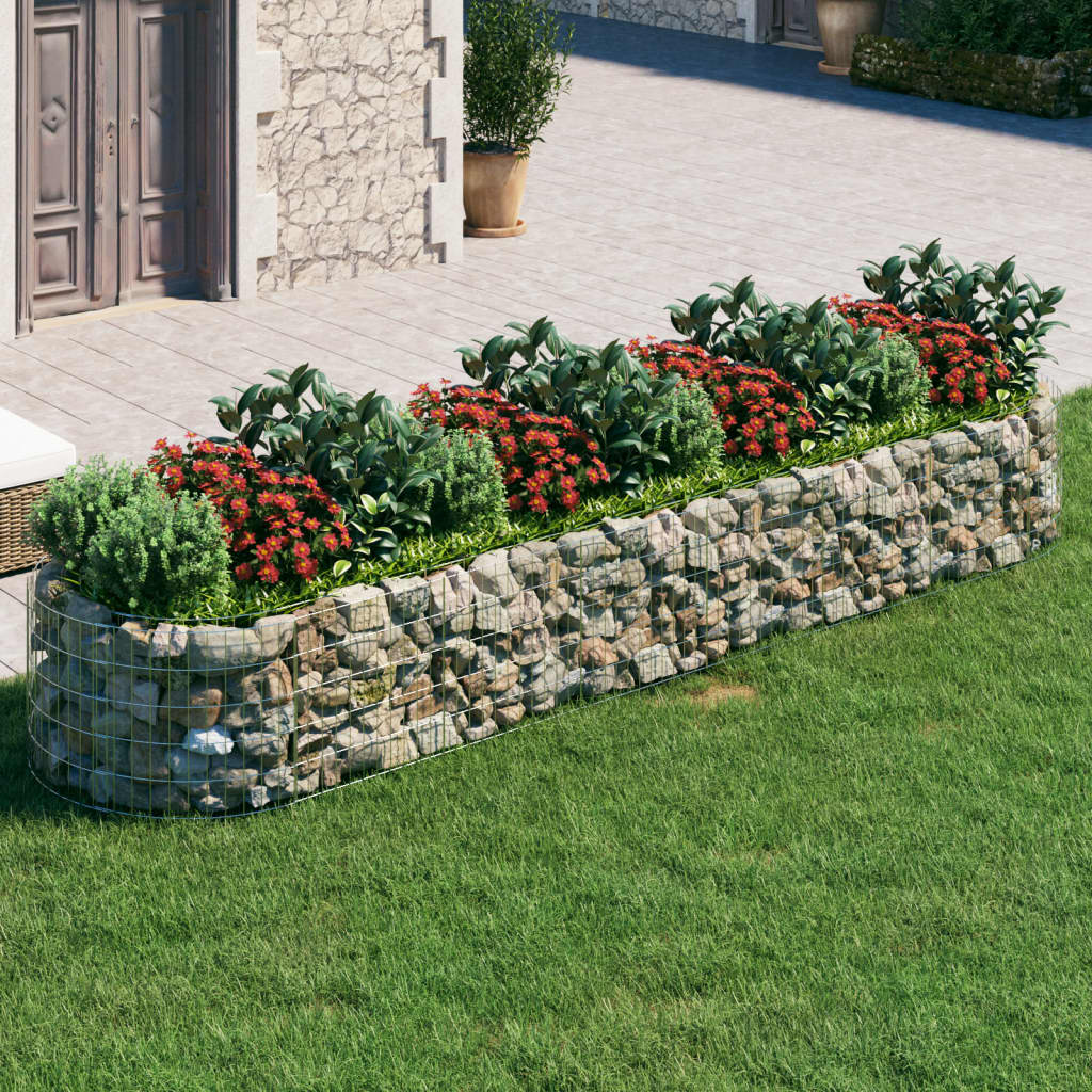 vidaXL Carré potager en gabions en fer galvanisé 400x100x50 cm
