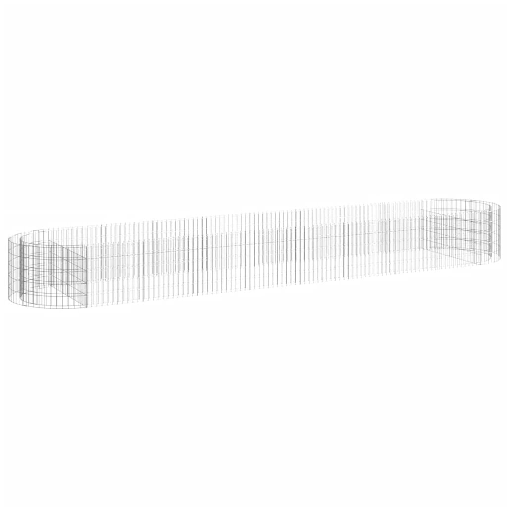 vidaXL Carré potager gabion en fer galvanisé 500x100x50 cm