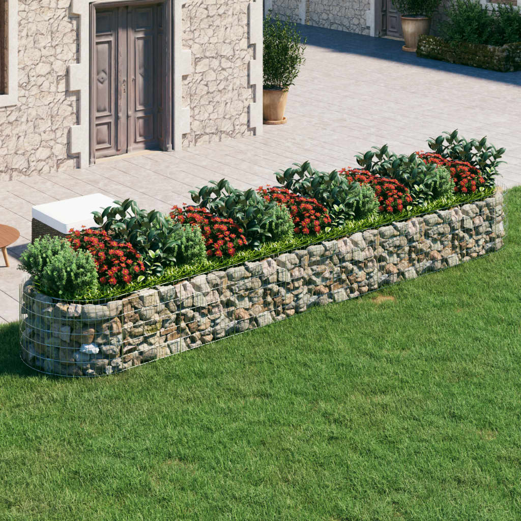 vidaXL Carré potager gabion en fer galvanisé 500x100x50 cm