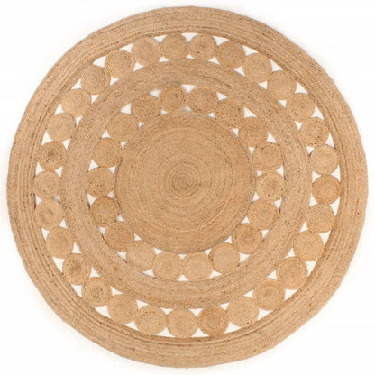 vidaXL Tapis tressé en jute 180 cm rond
