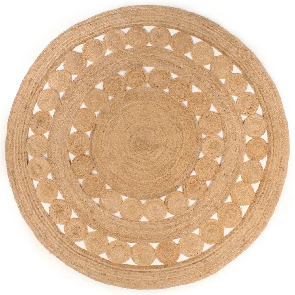 vidaXL Tapis tressé en jute 210 cm rond