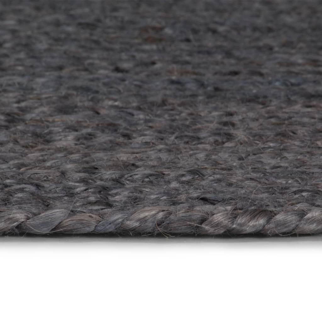 vidaXL Tapis fait à la main Jute Rond 180 cm Gris foncé