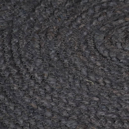 vidaXL Tapis fait à la main Jute Rond 180 cm Gris foncé