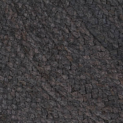 vidaXL Tapis fait à la main Jute Rond 180 cm Gris foncé