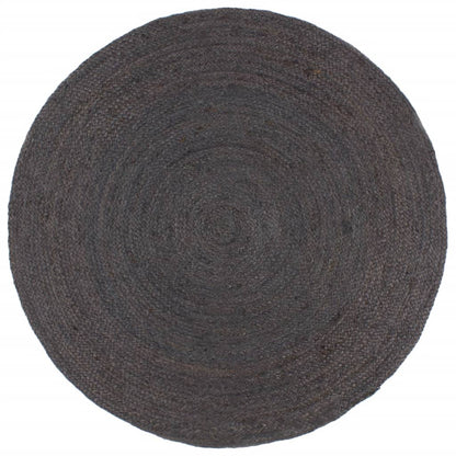 vidaXL Tapis fait à la main Jute Rond 210 cm Gris foncé