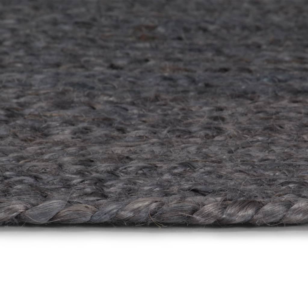 vidaXL Tapis fait à la main Jute Rond 210 cm Gris foncé