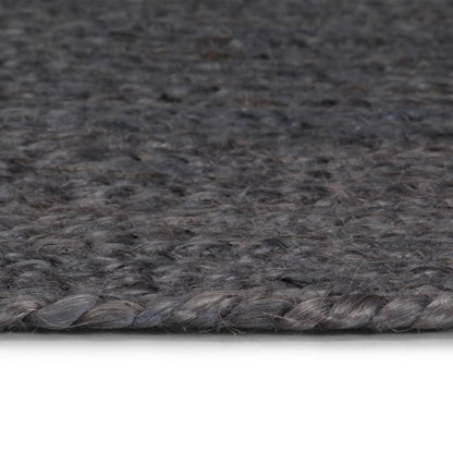 vidaXL Tapis fait à la main Jute Rond 210 cm Gris foncé