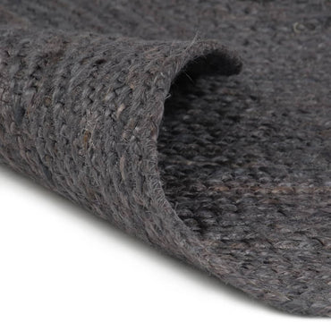 vidaXL Tapis fait à la main Jute Rond 240 cm Gris foncé