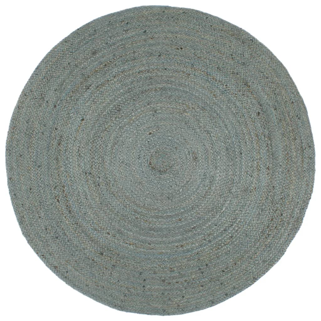 vidaXL Tapis fait à la main Jute Rond 240 cm Vert olive