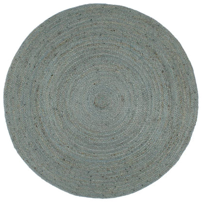 vidaXL Tapis fait à la main Jute Rond 240 cm Vert olive