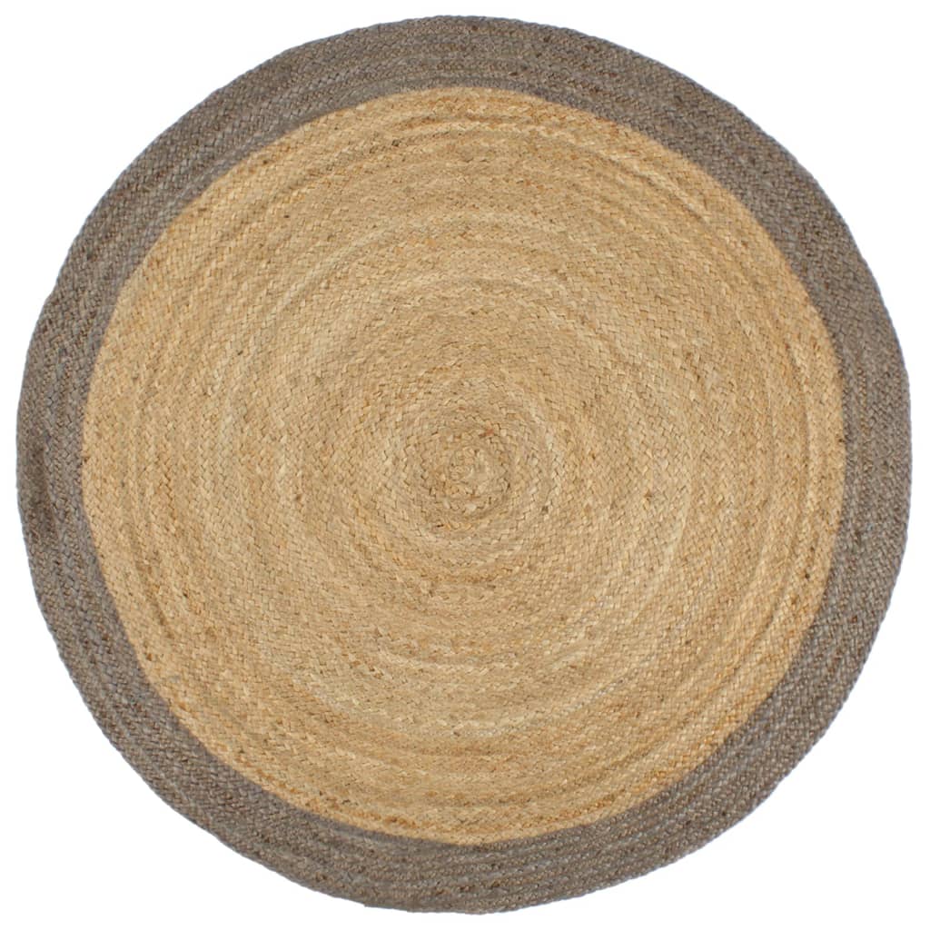 vidaXL Tapis fait main Jute avec bord gris 240 cm