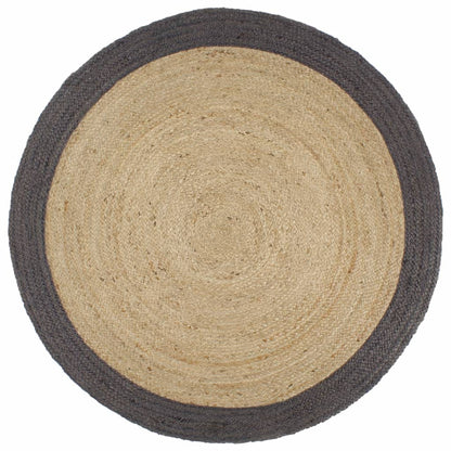 vidaXL Tapis fait à la main en jute avec bordure gris foncé 240 cm