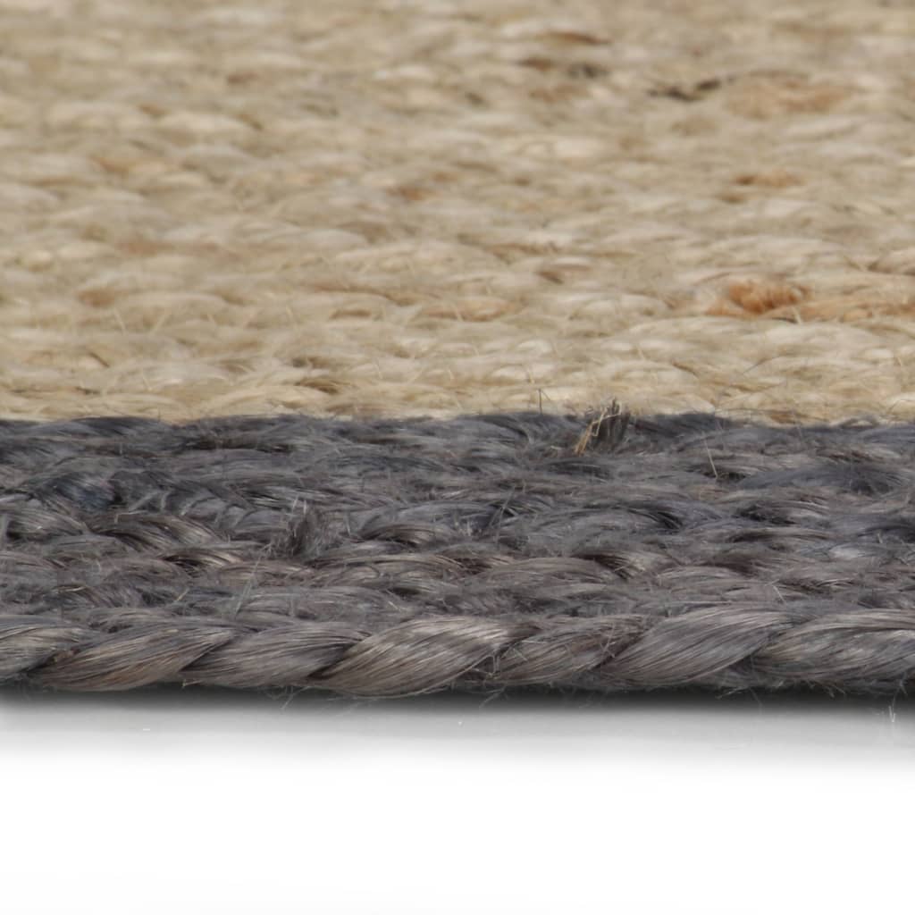 vidaXL Tapis fait à la main en jute avec bordure gris foncé 240 cm