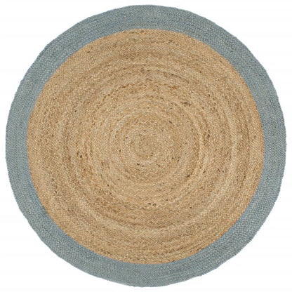 vidaXL Tapis fait à la main en jute avec bord vert olive 180 cm