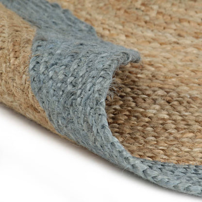 vidaXL Tapis fait à la main en jute avec bord vert olive 180 cm