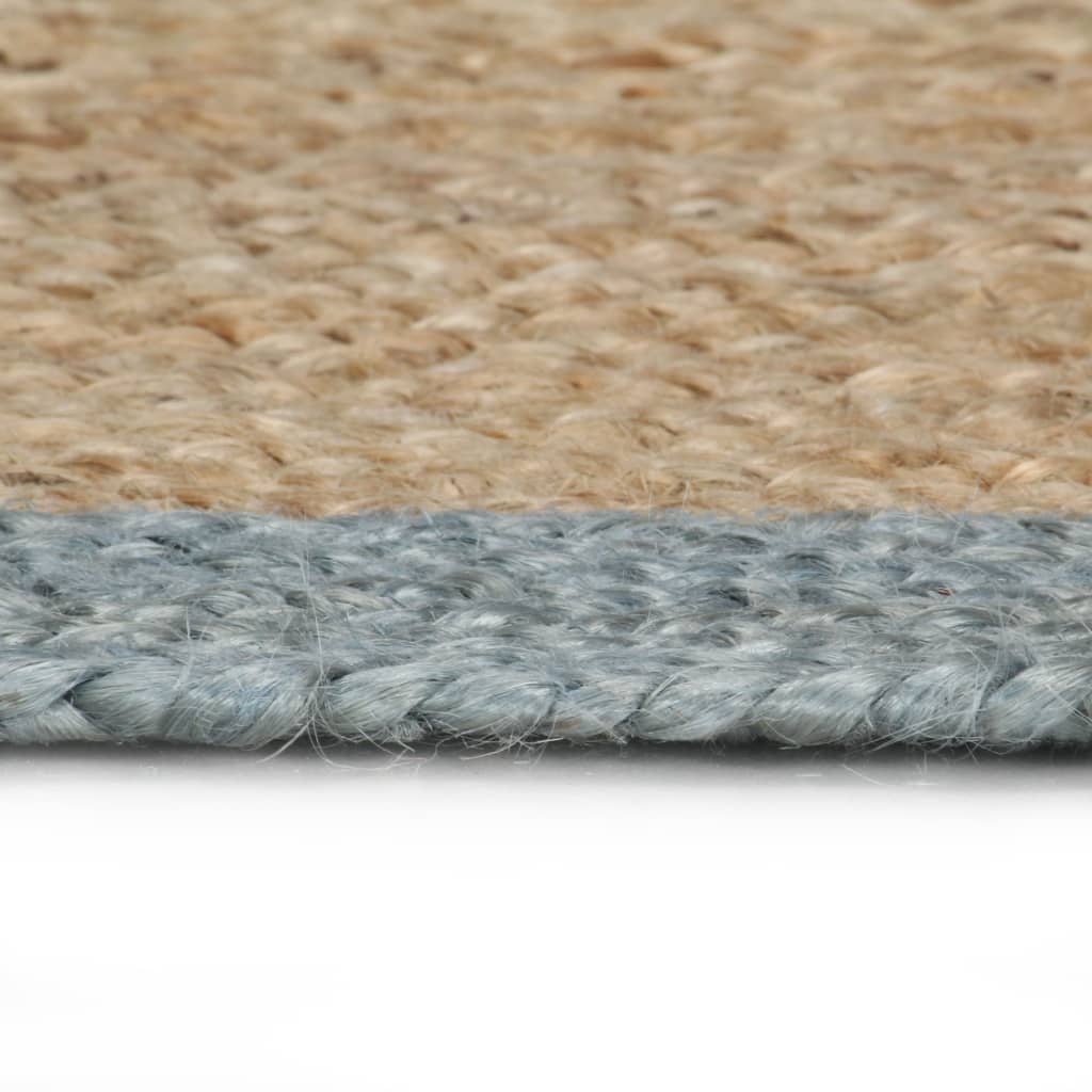 vidaXL Tapis fait à la main en jute avec bord vert olive 180 cm