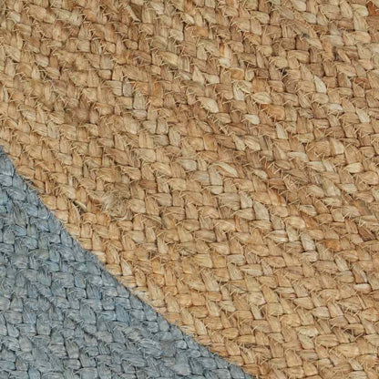 vidaXL Teppich Handgefertigt Jute mit Olivgrünem Rand 240 cm