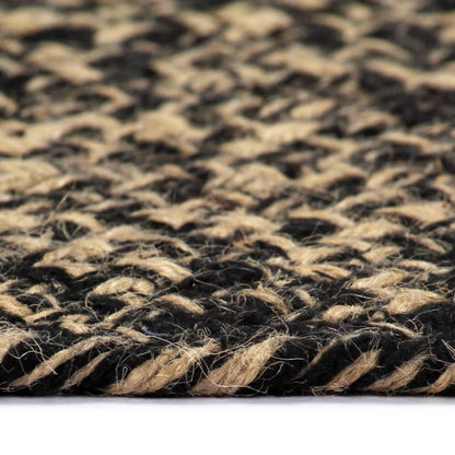vidaXL Tapis fait à la main Jute Noir et marron 180 cm