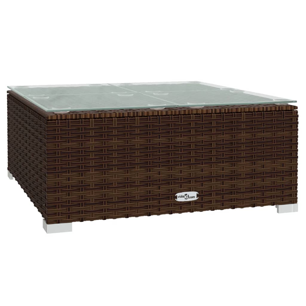 vidaXL Salon de jardin 4 pcs avec coussins résine tressée marron