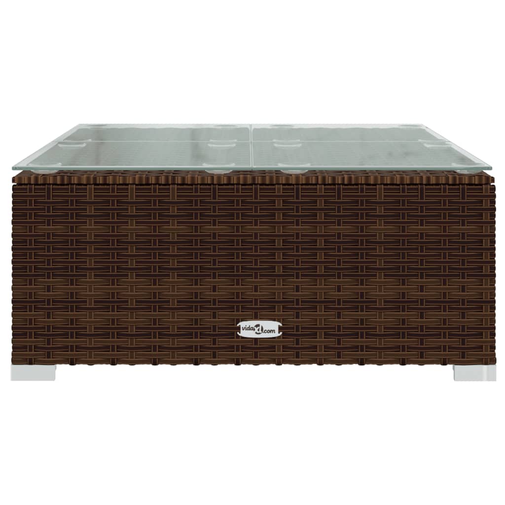 vidaXL Salon de jardin 4 pcs avec coussins résine tressée marron