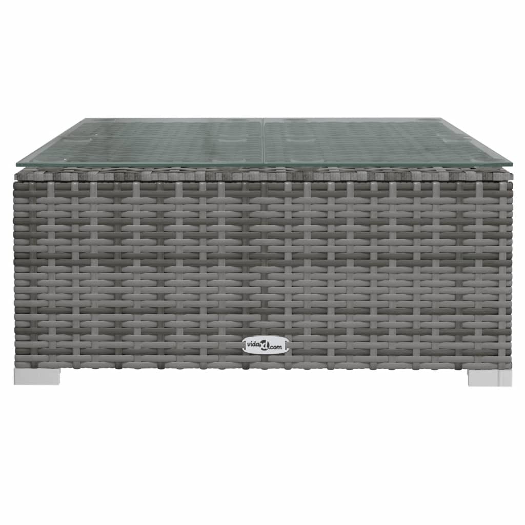 vidaXL Salon de jardin 4 pcs avec coussins résine tressée gris