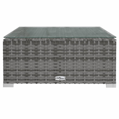 vidaXL Salon de jardin 4 pcs avec coussins résine tressée gris