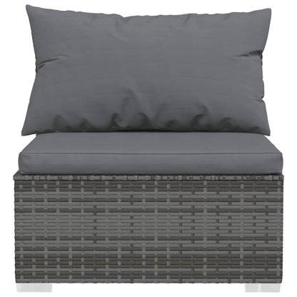 vidaXL Salon de jardin 4 pcs avec coussins résine tressée gris