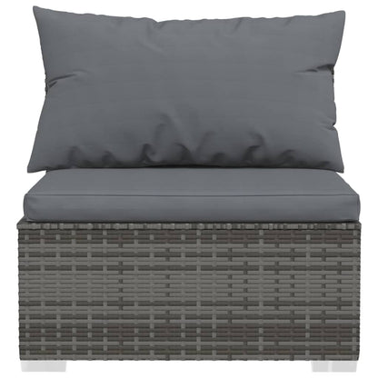 vidaXL Salon de jardin 4 pcs avec coussins résine tressée gris
