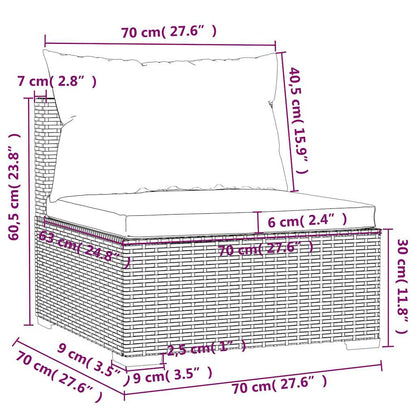 vidaXL Salon de jardin 4 pcs avec coussins résine tressée noir