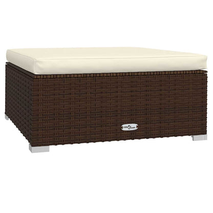 vidaXL Ensemble de salon de jardin 4 pcs avec coussins résine tressée marron