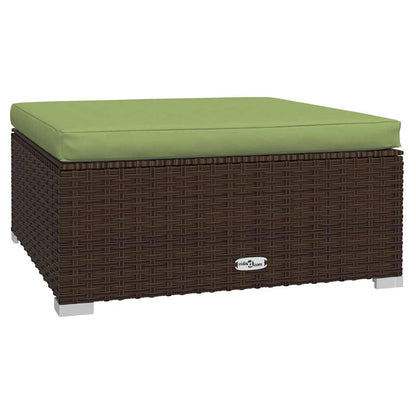 vidaXL Salon de jardin 4 pcs avec coussins résine tressée marron