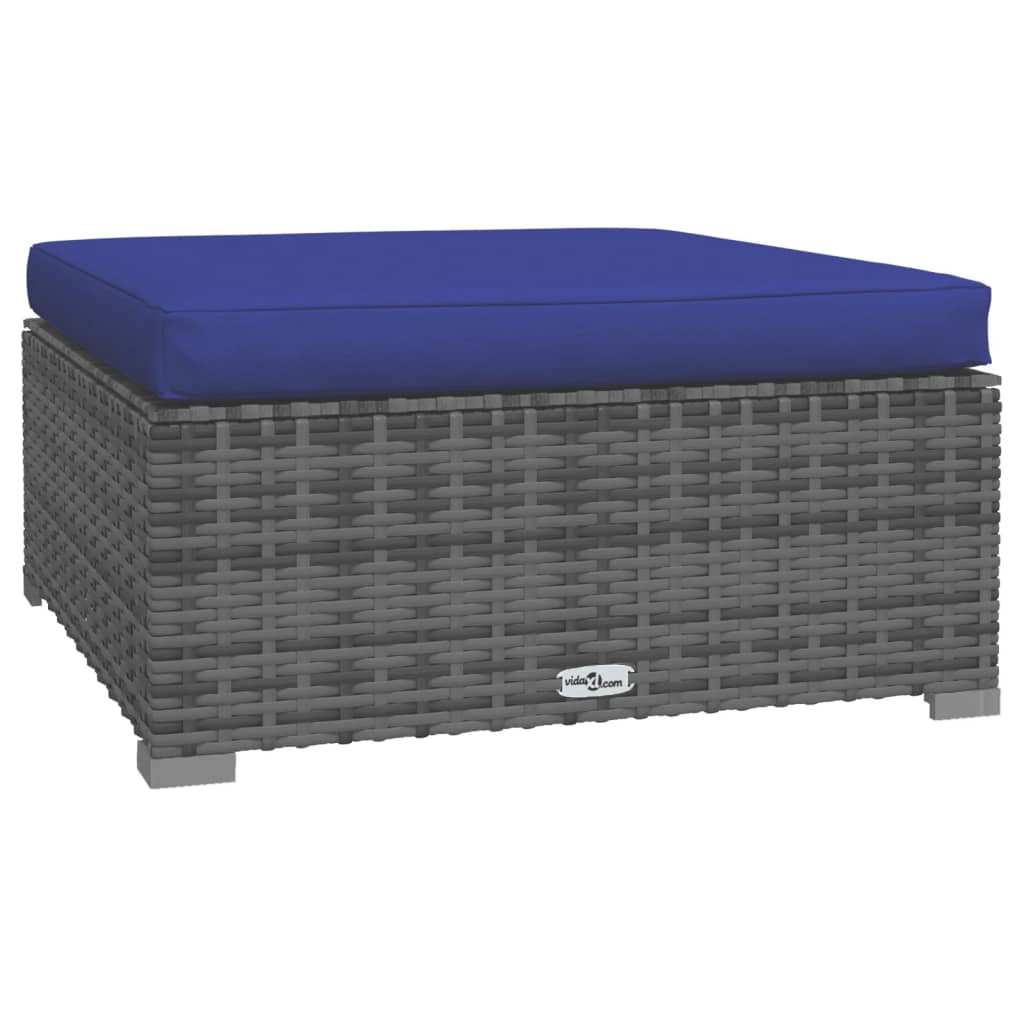 vidaXL Salon de jardin 6 pièces avec coussins, résine tressée, gris