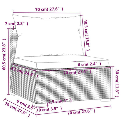 vidaXL Salon de jardin 4 pcs avec coussins résine tressée noir