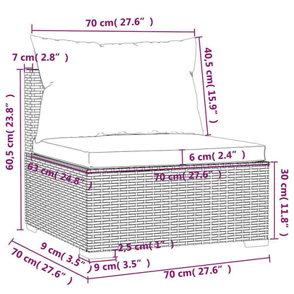 vidaXL Salon de jardin 4 pcs avec coussins résine tressée marron