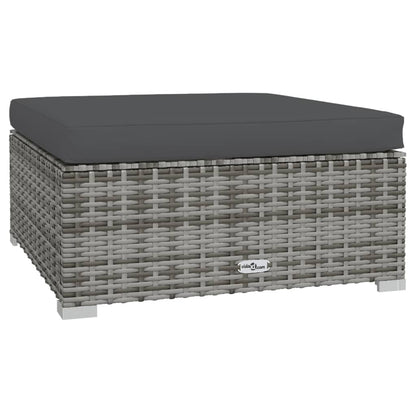vidaXL 9-tlg. Garten-Lounge-Set mit Kissen Poly Rattan Grau