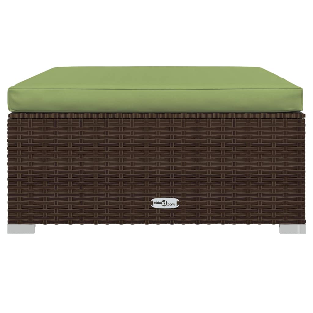 vidaXL 10-tlg. Garten-Lounge-Set mit Kissen Braun Poly Rattan