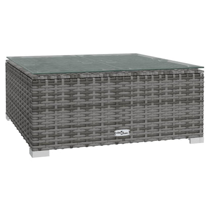 vidaXL 11-tlg. Garten-Lounge-Set mit Kissen Grau Poly Rattan