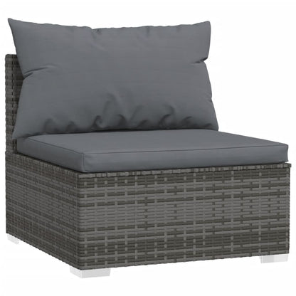 vidaXL Salon de jardin 11 pcs avec coussins gris résine tressée